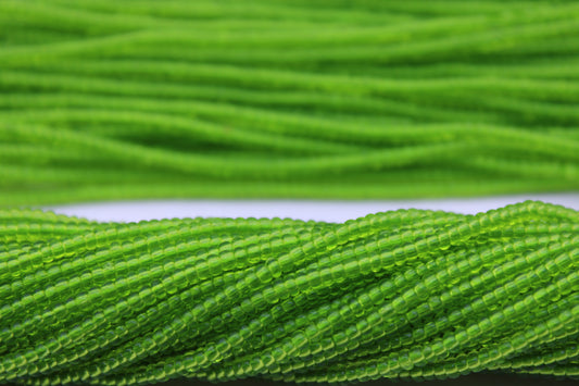 11/0 Preciosa Seed Beads, Lime Transparent, 1 Hank, Czech Seed Beads, Embroidery Material, Jewelry Supply, 50220