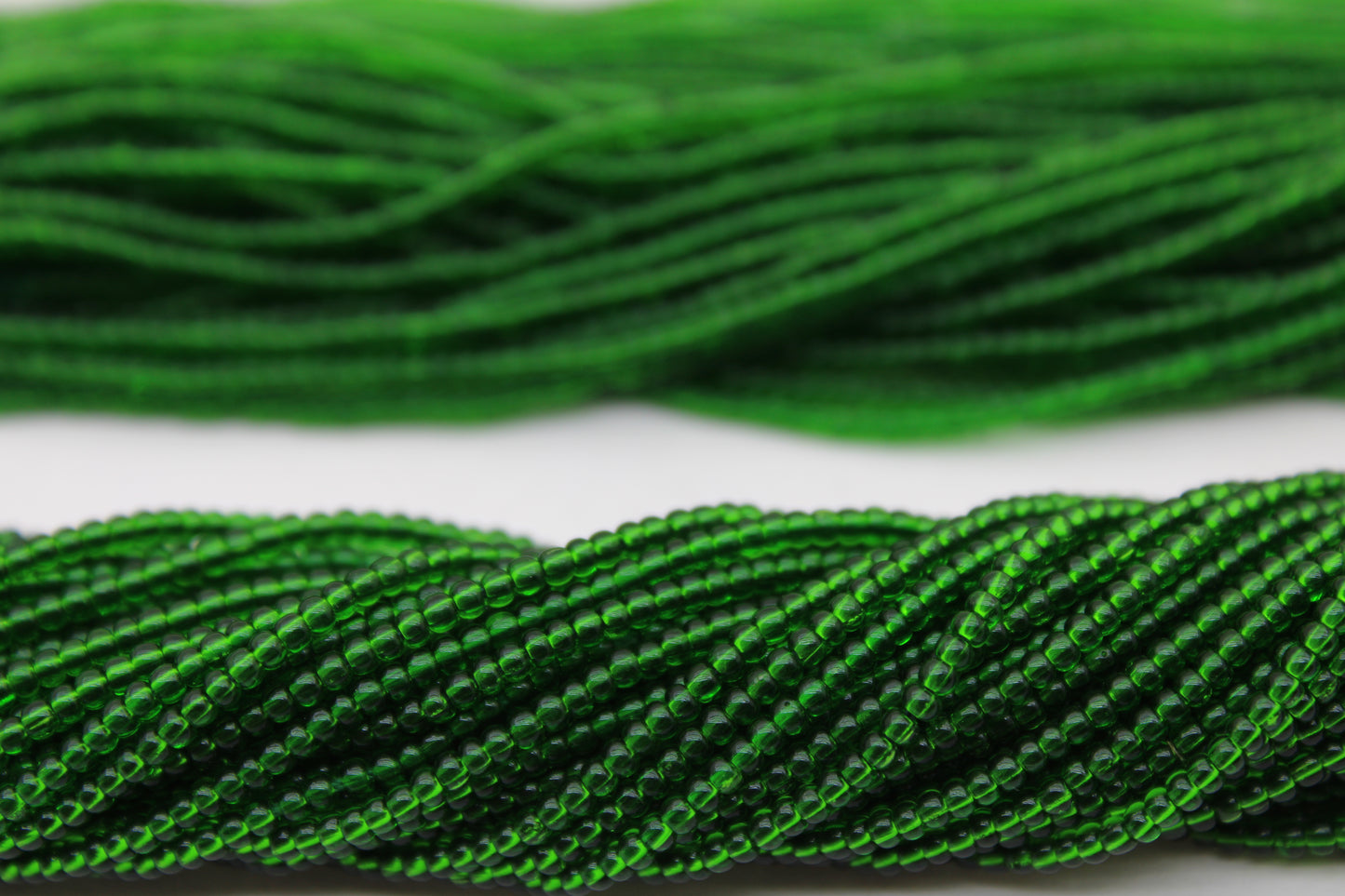 11/0 Preciosa Seed Beads, Forest Green Transparent, 1 Hank, Czech Seed Beads, Embroidery Material, Jewelry Supply, 50060