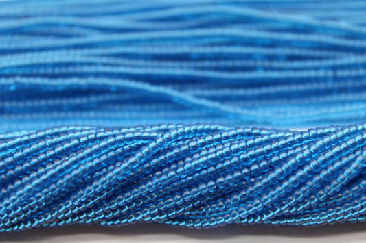 11/0 Preciosa Seed Beads, Aqua Blue Transparent, 1 Hank, Czech Seed Beads, Embroidery Material, Jewelry Supply, 60150