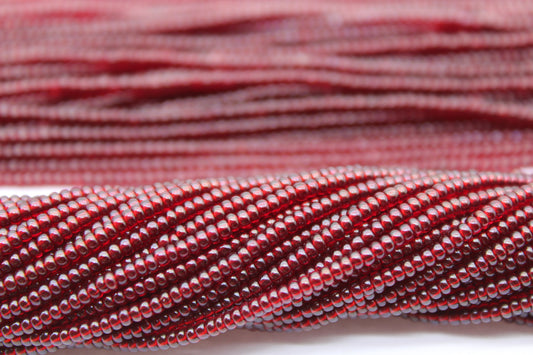 11/0 Preciosa Seed Beads, Garnet Transparent, 1 Hank, Czech Seed Beads, Embroidery Material, Jewelry Supply, 90120