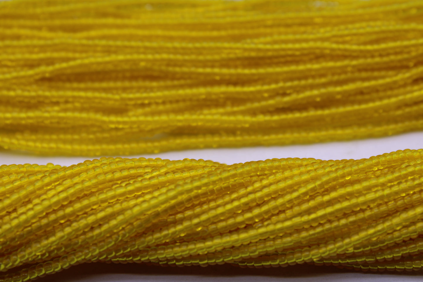 11/0 Preciosa Seed Beads, Yellow Transparent, 1 Hank, Czech Seed Beads, Embroidery Material, Jewelry Supply, 80010