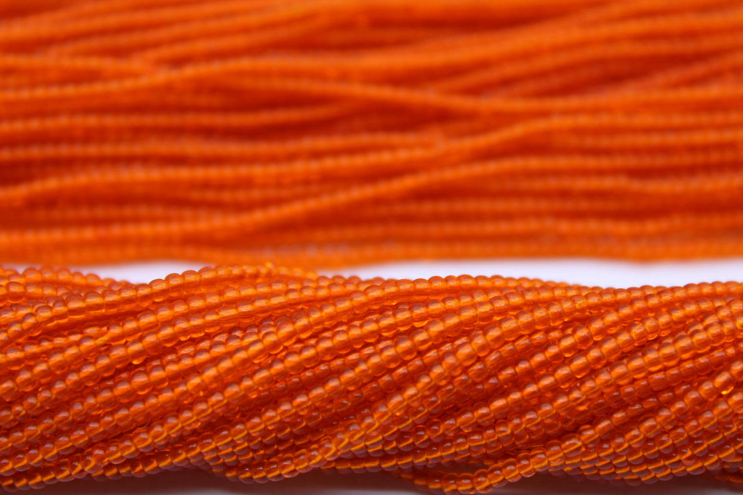 11/0 Preciosa Seed Beads, Burnt Orange Transparent, 1 Hank, Czech Seed Beads, Embroidery Material, Jewelry Supply, 90030