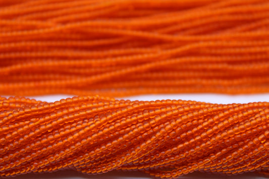 11/0 Preciosa Seed Beads, Burnt Orange Transparent, 1 Hank, Czech Seed Beads, Embroidery Material, Jewelry Supply, 90030
