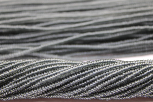 11/0 Preciosa Seed Beads, Gray Transparent, 1 Hank, Czech Seed Beads, Embroidery Material, Jewelry Supply, 40010