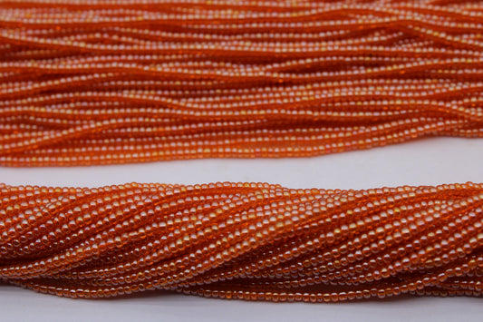 11/0 Preciosa Seed Beads, Orange Transparent Luster, 1 Hank, Czech Seed Beads, Embroidery Material, Jewelry Supply, 1060