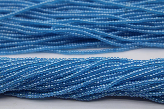 11/0 Preciosa Seed Beads, Aqua Blue Transparent Luster, 1 Hank, Czech Seed Beads, Embroidery Material, Jewelry Supply, 1056