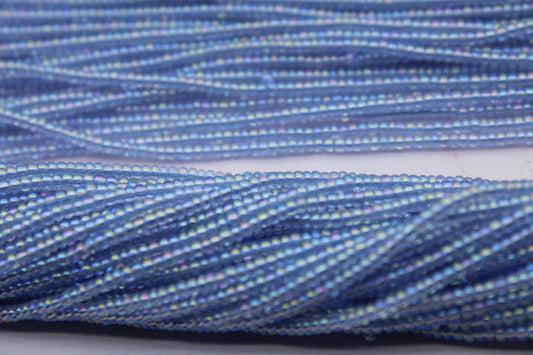 11/0 Preciosa Seed Beads, Light Sapphire AB, 1 Hank, Czech Seed Beads, Embroidery Material, Jewelry Supply, 1055