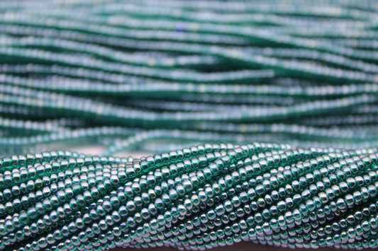 11/0 Preciosa Seed Beads, Bottle Green Transparent Luster, 1 Hank, Czech Seed Beads, Embroidery Material, Jewelry Supply, 1052