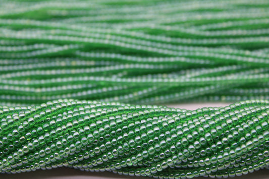 11/0 Preciosa Seed Beads, Forest Green Transparent Luster, 1 Hank, Czech Seed Beads, Embroidery Material, Jewelry Supply, 1051