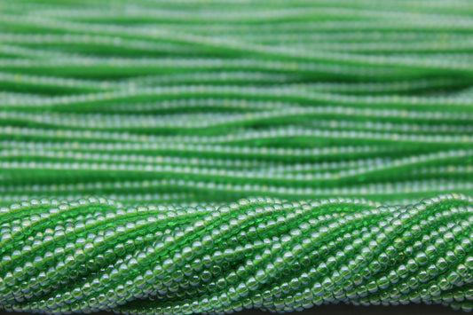 11/0 Preciosa Seed Beads, Lime Transparent Luster, 1 Hank, Czech Seed Beads, Embroidery Material, Jewelry Supply, 1050