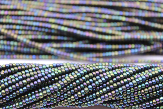 11/0 Preciosa Seed Beads, Green Iris Opaque Luster, 1 Hank, Czech Seed Beads, Embroidery Material, Jewelry Supply, 59155