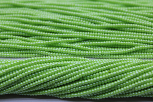 11/0 Preciosa Seed Beads, Apple Green Luster, 1 Hank, Czech Seed Beads, Embroidery Material, Jewelry Supply, 58410