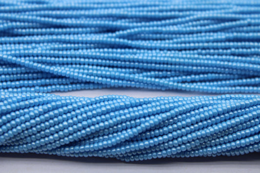 11/0 Preciosa Seed Beads, Steel Blue Opaque Luster, 1 Hank, Czech Seed Beads, Embroidery Material, Jewelry Supply, 46035