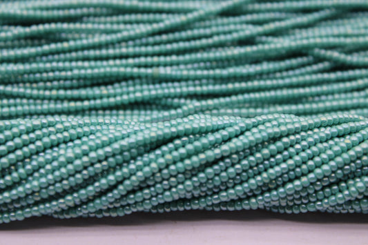 11/0 Preciosa Seed Beads, Turquoise Blue Luster, 1 Hank, Czech Seed Beads, Embroidery Material, Jewelry Supply, 46055