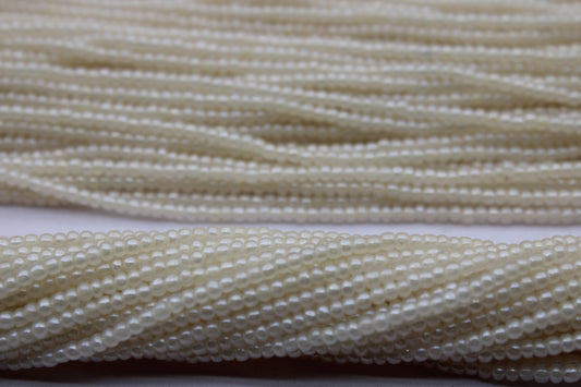 11/0 Preciosa Seed Beads, Ballet White Luster, 1 Hank, Czech Seed Beads, Embroidery Material, Jewelry Supply, 38602