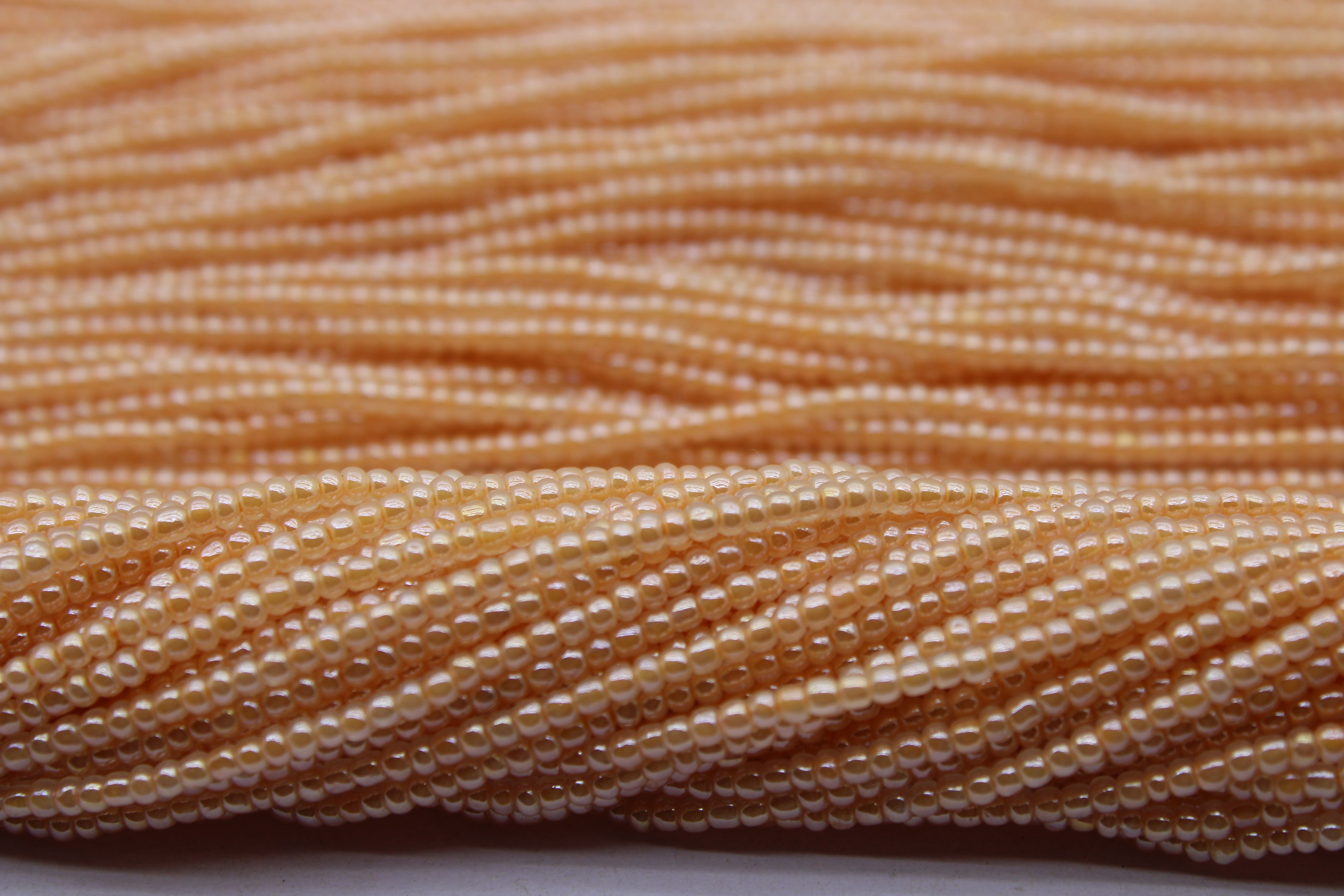 11/0 Preciosa Seed Beads, Melon Luster, 1 Hank, Czech Seed Beads, Embr ...