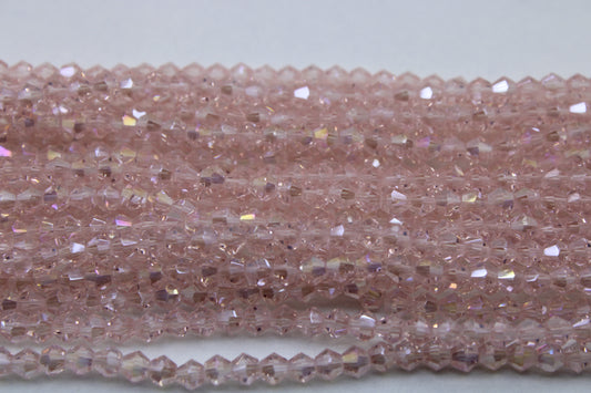 4mm Crystal Bicone Beads, Embroidery Material, Jewelry supply, Light padparascha AB
