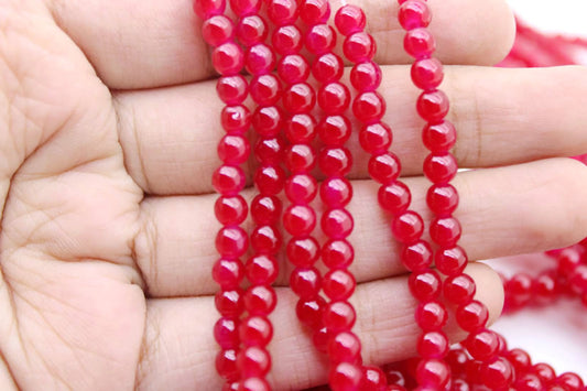 4 mm Ruby Red Glass Beads | High-Quality Beads for Embroidery and Jewelry Making