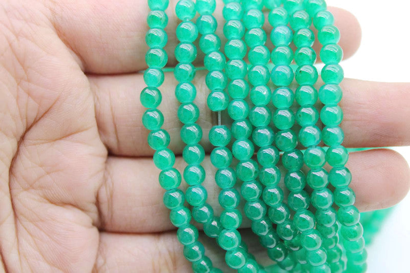 4 mm Emerald Green Glass Beads | High-Quality Beads for Embroidery and Jewelry Making