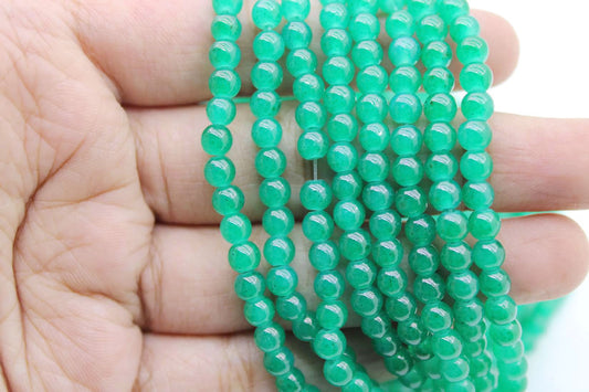 4 mm Emerald Green Glass Beads | High-Quality Beads for Embroidery and Jewelry Making