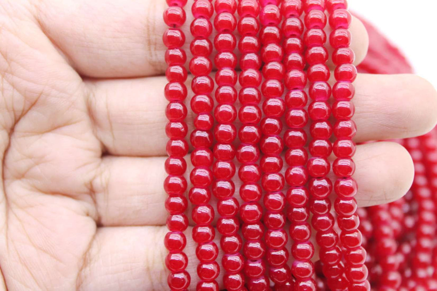 4 mm Red Glass Beads | High-Quality Beads for Embroidery and Jewelry Making