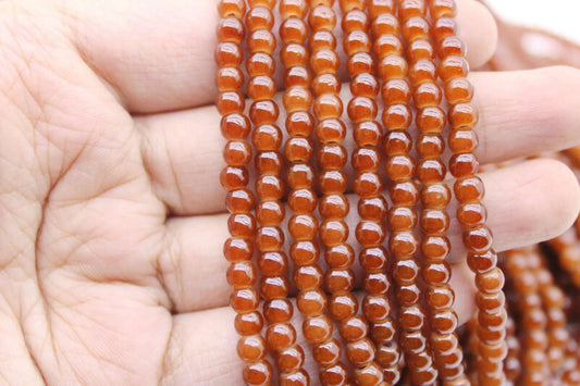4 mm Brown Glass Beads | High-Quality Beads for Embroidery and Jewelry Making