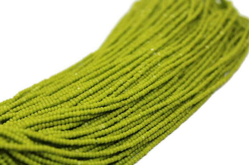 11/0 Charlotte true Cut Beads Opaque Olive Green (2 Perfect Facets) 10/20/50/250/500 Grams, Embroidery Material, Jewelry Supply, Premium True Cuts, 53430