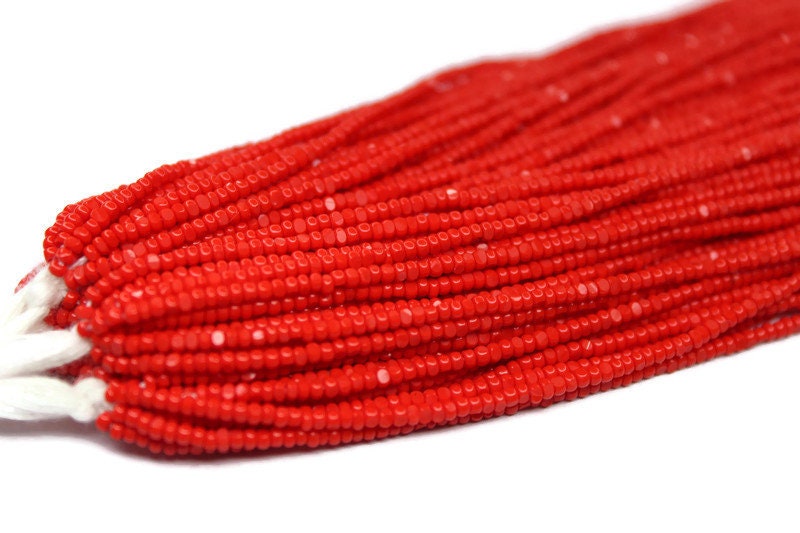 11/0 Charlotte true Cut Beads Opaque Red (2 Perfect Facets) 10/20/50/250/500 Grams, Embroidery Material, Jewelry Supply, Vintage Premium True Cuts, 93170