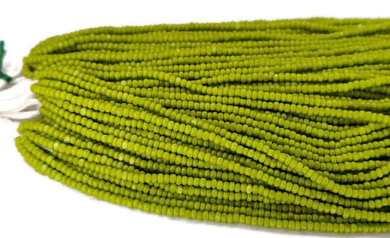 11/0 Charlotte true Cut Beads Opaque Olive Green (2 Perfect Facets) 10/20/50/250/500 Grams, Embroidery Material, Jewelry Supply, Premium True Cuts, 53430