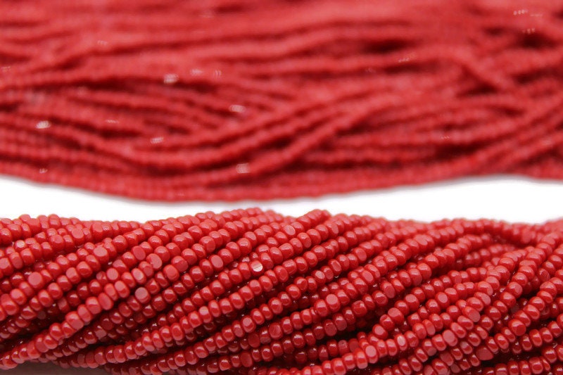 11/0 Charlotte true Cut Beads Op. Dark Red (2 Perfect Facets) 10/20/50/250/500 Grams, Embroidery Material, Jewelry Supply, Vintage Premium True Cuts, 93210