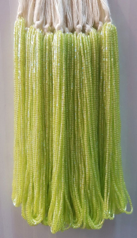 Miyuki Hexagon 2 Cut, 15/0, Bocciolo Green Rainbow Luster, Japanese Beads, 1 Hank, Embroidery Beads, Jewelry Findings, Vintage Beads, Hex Beads