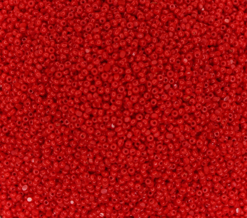 11/0 Charlotte true Cut Beads Opaque Red (2 Perfect Facets) 10/20/50/250/500 Grams, Embroidery Material, Jewelry Supply, Vintage Premium True Cuts, 93170