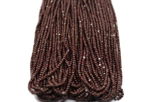 11/0 Charlotte true Cut Beads Opaque Coffee Brown (2 Perfect Facets) 1/3/5 Hanks, Embroidery Material, Jewelry Supply, Vintage Premium True Cuts, 13780