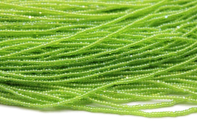 13/0 Charlotte Cut Beads, Peridot Green Transparent Luster, 1/3/5 Hanks, Preciosa Ornella Beads, Embroidery Beads, Craft Supply, Jewelry Findings, 56100.