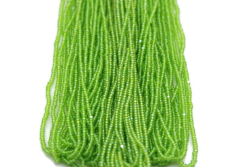 13/0 Charlotte Cut Beads, Peridot Green Transparent Luster, 1/3/5 Hanks, Preciosa Ornella Beads, Embroidery Beads, Craft Supply, Jewelry Findings, 56100.