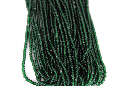 11/0 Charlotte true Cut Beads Tr.Bottle Green (2 Perfect Facets) 1/3/5 Hanks, Embroidery Material, Jewelry Supply, Vintage Premium True Cuts, 50150