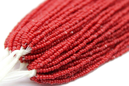 11/0 Charlotte true Cut Beads Op. Red Coral (2 Perfect Facets) 1/3/5 Hanks, Embroidery Material, Jewelry Supply, Vintage Premium True Cuts, 93210