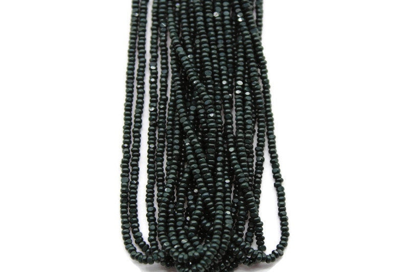 11/0 Charlotte true Cut Beads, Dark Emerald Opaque (2 Perfect Facets) 1/3/5 Hanks, Embroidery Material, Jewelry Supply, Vintage Premium True Cuts, 53270