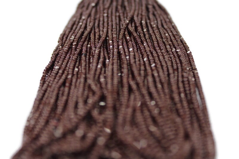 11/0 Charlotte true Cut Beads Opaque Coffee Brown (2 Perfect Facets) 1/3/5 Hanks, Embroidery Material, Jewelry Supply, Vintage Premium True Cuts, 13780