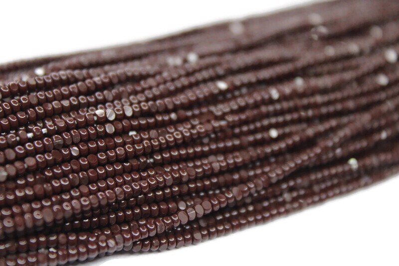 11/0 Charlotte true Cut Beads Opaque Coffee Brown (2 Perfect Facets) 1/3/5 Hanks, Embroidery Material, Jewelry Supply, Vintage Premium True Cuts, 13780