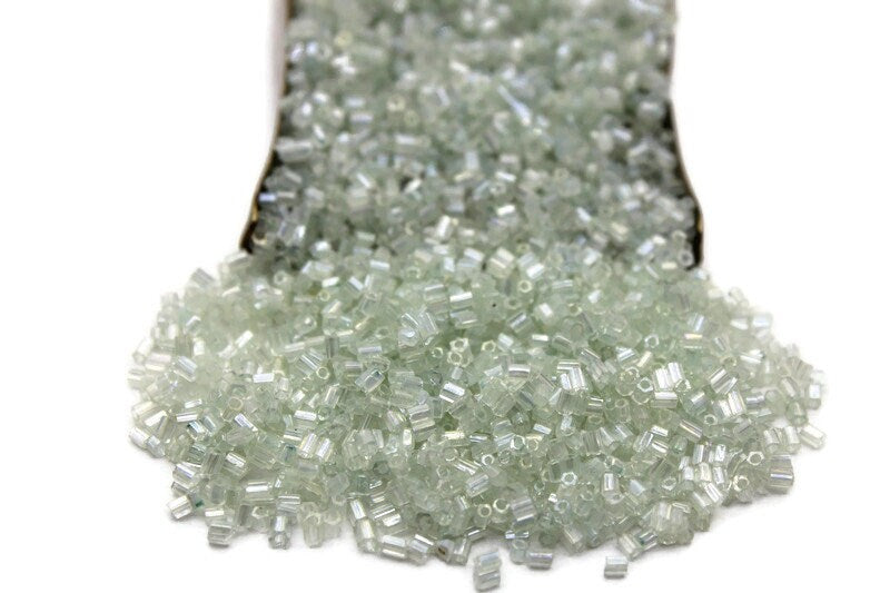 11/0 2 Cut Seed Beads, Mint Luster, 20/50/100 Grams Packs, Embroidery making, Economical Jewelry Making, Indian Hex Cut, Hexagon Beads, 49L/29.