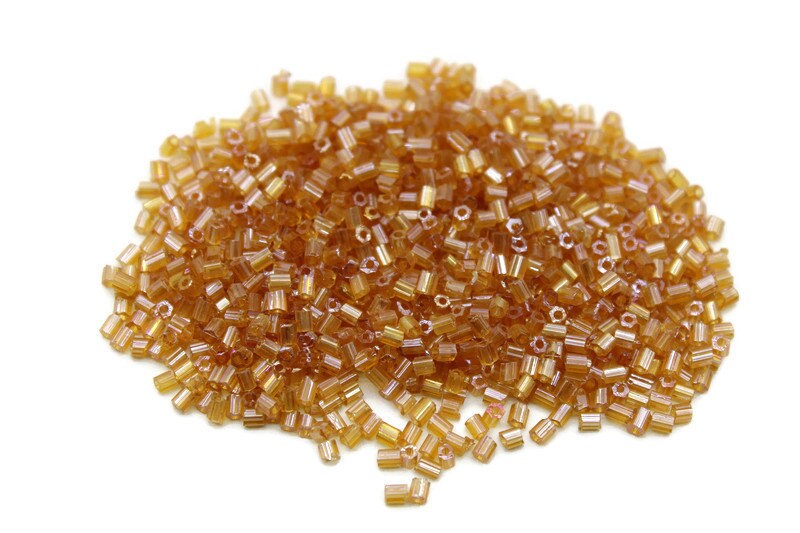 11/0 2 Cut Seed Beads, Marigold Luster, 20/50/100 Grams Packs, Embroidery making, Economical Jewelry Making, Indian Hex Cut, Hexagon Beads, 113L/12.