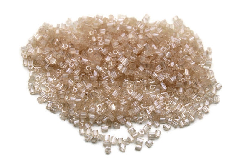11/0 2 Cut Seed Beads, Light Pink, 20/50/100 Grams Packs, Embroidery making, Economical Jewelry Making, Indian Hex Cut, Hexagon Beads, 12/15.