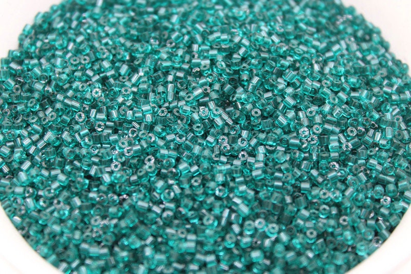 11/0 Preciosa 2 Cut Beads, Tr. Sea Green, Hexagon Glass Czech Seed Beads, 20/50/100 Grams Packs, Preciosa Ornella Beads, Embroidery Beads, Jewelry Findings, 50710/S5