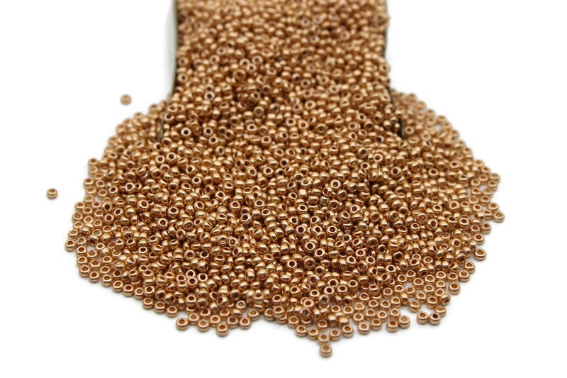 11/0 Preciosa Seed Beads, Bronze Uni Gold, 20/50/100 Grams Packs, Preciosa Ornella Beads, Embroidery Beads, Jewelry Findings, Craft Supply, 01770/S11