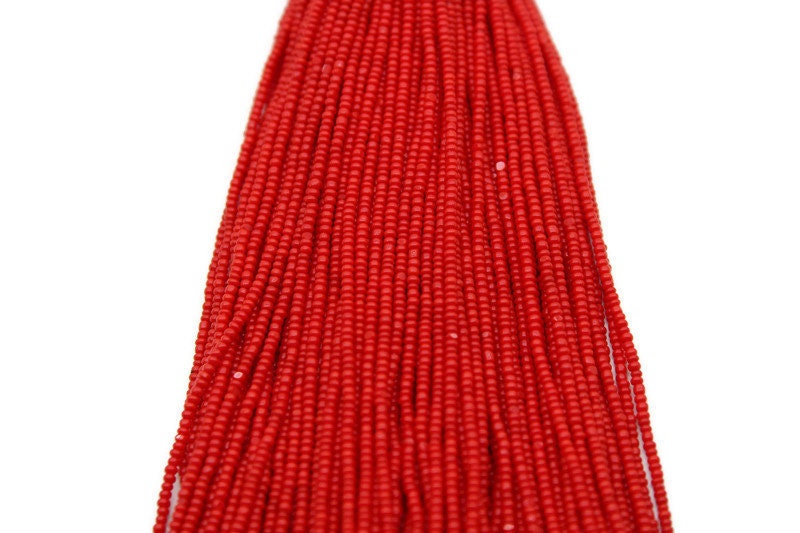 13/0 Charlotte Cut Beads, Red Opaque, 1/3/5 Hanks, Preciosa Ornella Beads, Embroidery Beads, Craft Supply, Jewelry Findings, 93190.