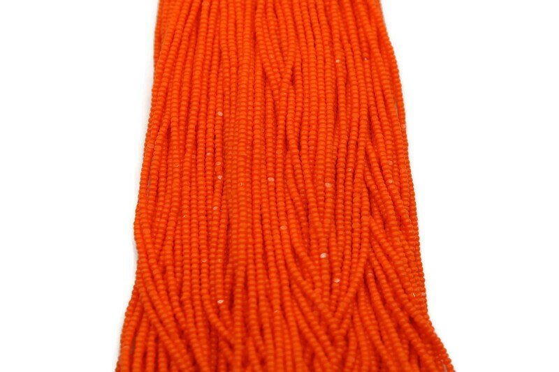 13/0 Charlotte Cut Beads, Orange Opaque, 1/3/5 Hanks, Preciosa Ornella Beads, Embroidery Beads, Craft Supply, Jewelry Findings, 93140.