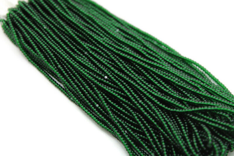 13/0 Charlotte Cut Beads, Tr. Bottle Green, 1/3/5 Hanks, Preciosa Ornella Beads, Embroidery Beads, Craft Supply, Jewelry Findings, 50150.