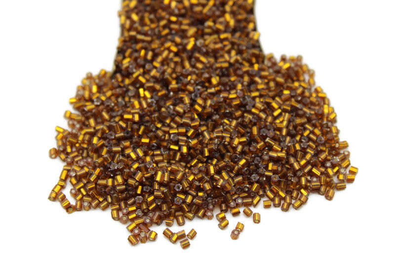11/0 2 Cut Seed Beads, D. Topaz Silver-Lined , 20/50/100 Grams Packs, Embroidery making, Economical Jewelry Making. Indian Hex Cut. Hexagon Beads, 13L/25.