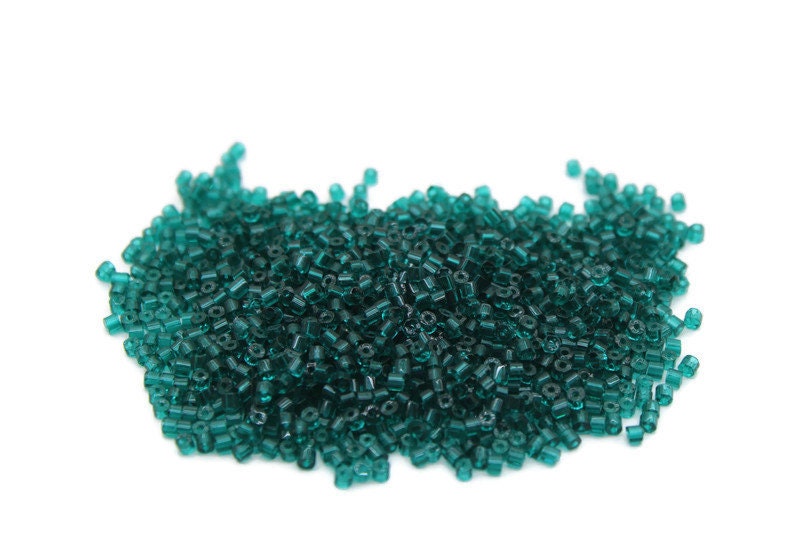 11/0 Preciosa 2 Cut Beads, Tr. Sea Green, Hexagon Glass Czech Seed Beads, 20/50/100 Grams Packs, Preciosa Ornella Beads, Embroidery Beads, Jewelry Findings, 50710/S5